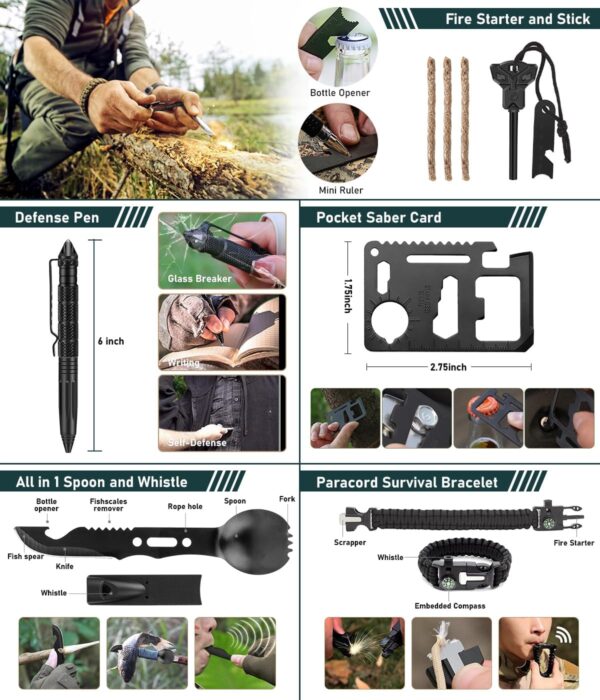 Survival Kit, 262Pcs Survival Gear and Supplies with First A...