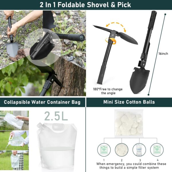 Survival Kit, 262Pcs Survival Gear and Supplies with First A...