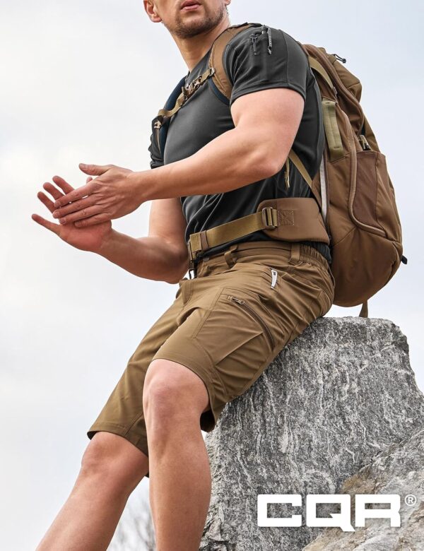 CQR Men's Hiking Cargo Shorts, Quick Dry Stretch Tactical Ou...