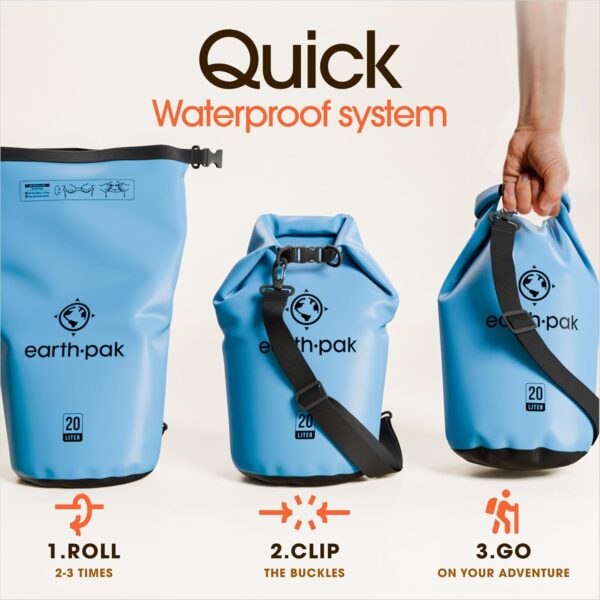 Earth Pak Waterproof Dry Bag - Roll Top Waterproof Backpack ...