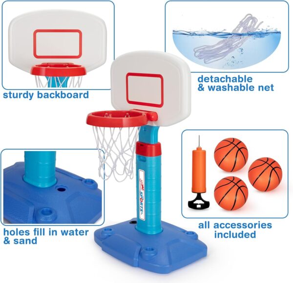 LACCHOUFEE Basketball Hoop Indoor Mini Adjustable Poolside B...