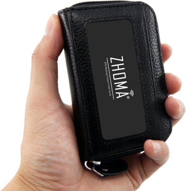 RFID Blocking Genuine Leather Credit Card Case Holder Securi...