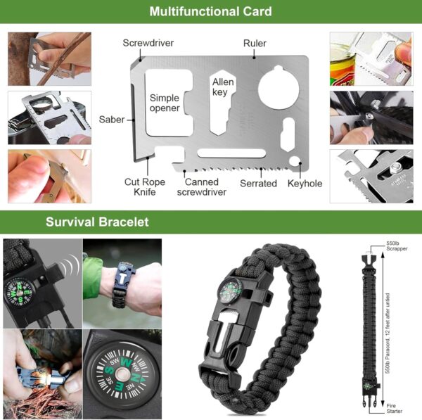 Gearedt Survival Kit, 16 in 1 Professional Survival Gear Too...