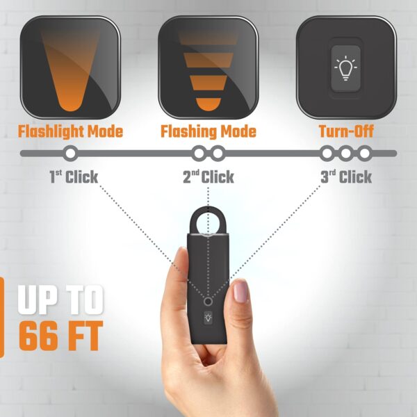 Personal Safety Alarm Keychain for Women – 3 Pack USB Rechar...