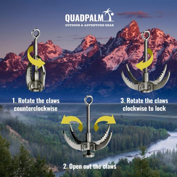 Grappling Hook with 10m Rope – Multifunctional QUADPALM Grap...