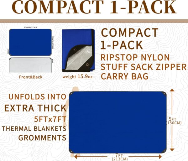 Heavy Duty Survival Blanket -Multifunctional Reflective Tarp...