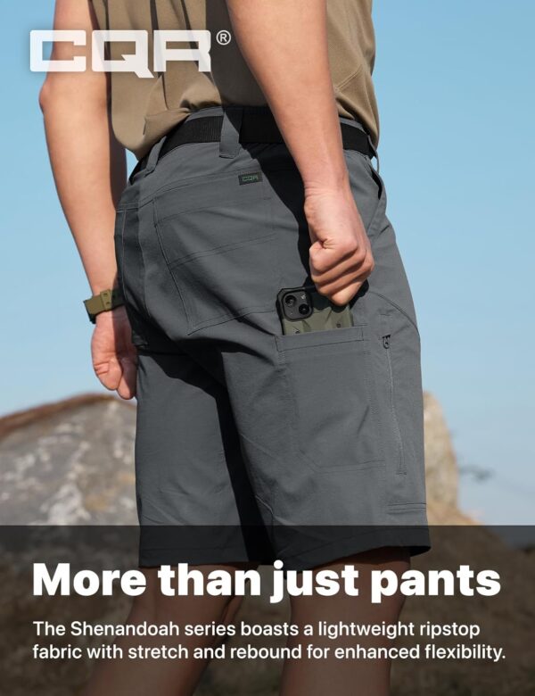 CQR Men's Hiking Cargo Shorts, Quick Dry Stretch Tactical Ou...