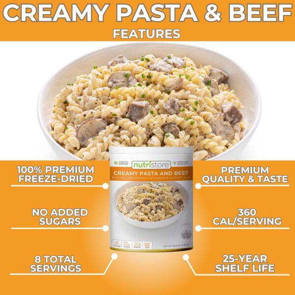 Nutristore Freeze-Dried Creamy Pasta and Beef | Emergency Su...