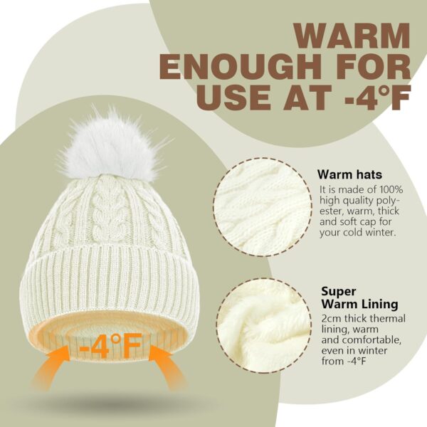 AURUZA Beanie for Women Men, Soft Beanie hat with Faux Fur P...