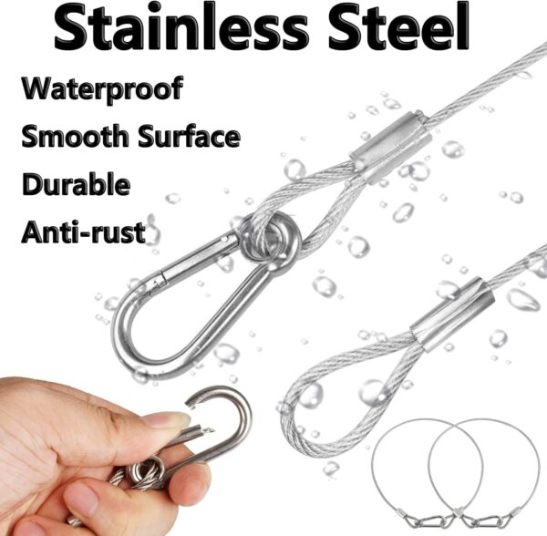 5 Pack Stage Light Safety Cable Stainless Steel Security Wir...