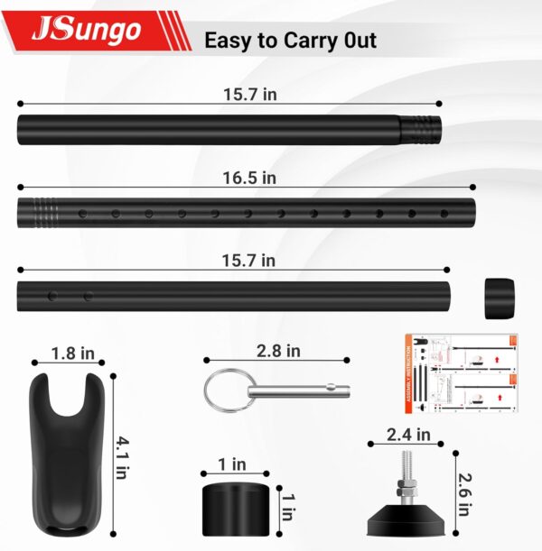 JSungo 2-in-1 Sliding Door Security Bar, Upgrade Doors Stopp...