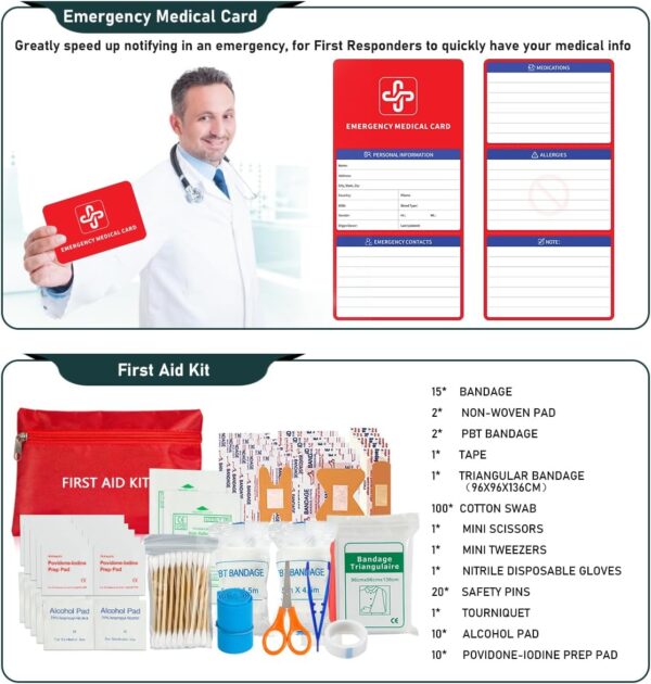 Survival Kit, 262Pcs Survival Gear and Supplies with First A...