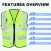 XPCARE 2-Pack Reflective Safety Vest For Women Men, Green Hi...