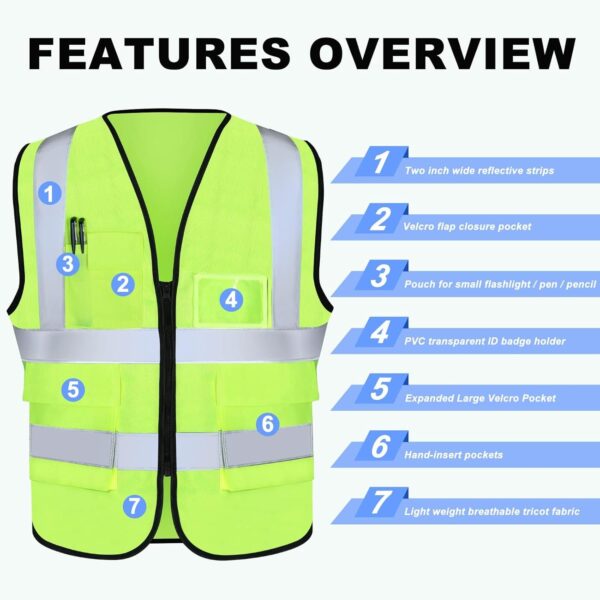 XPCARE 2-Pack Reflective Safety Vest For Women Men, Green Hi...