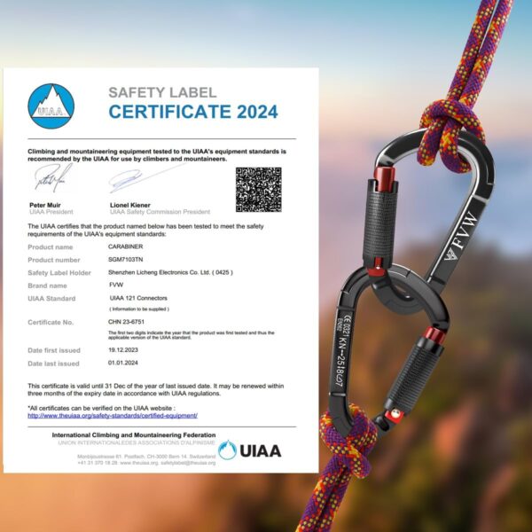 FVW Auto Locking Rock Climbing Carabiner Clips, UIAA Certifi...