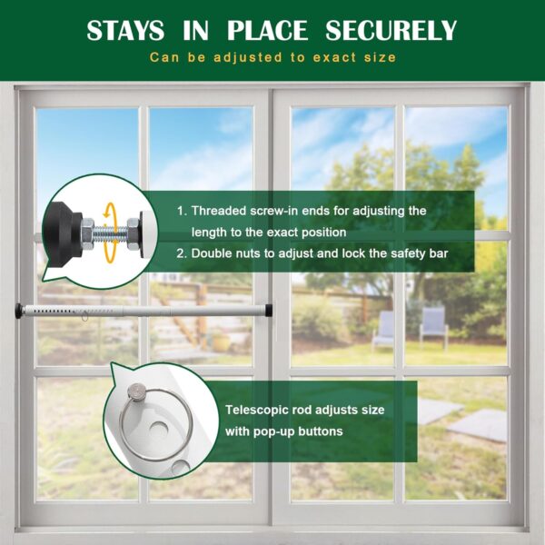 Sliding Door Security Bar, 2 Pack Child Safety Window Locks ...