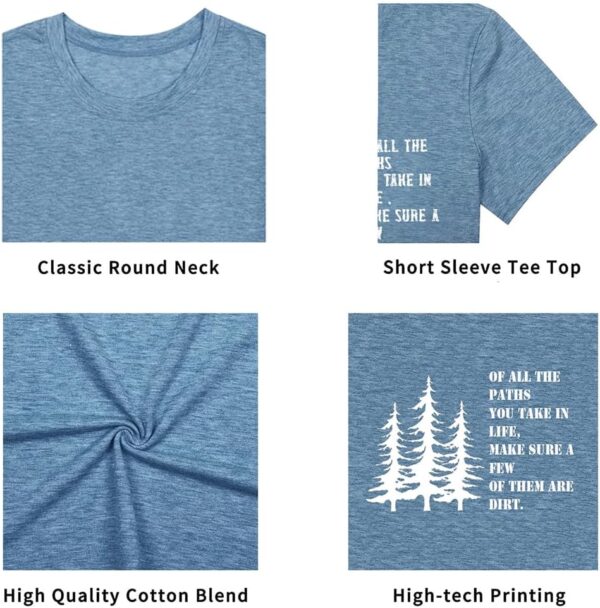 Women Hiking Mountain T Shirt Funny Pine Tree Graphic Tee Su...