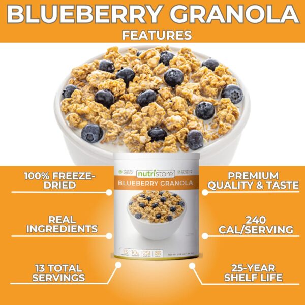 Nutristore | Freeze-Dried Blueberry Granola | Emergency Surv...