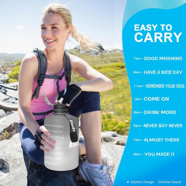1 Gallon Motivational Sports Water Bottle with Time Marker, ...