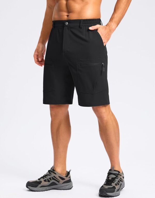 Pudolla Men's Hiking Cargo Shorts 9" Lightweight Stretch Tra...