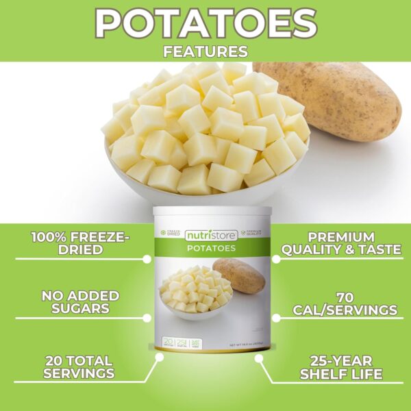 Nutristore Freeze Dried Potatoes | Premium Vegetables for Lo...