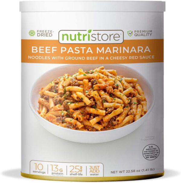 Nutristore | Freeze-Dried Beef Pasta Marinara | Emergency Su...
