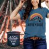Women Mountain Adventure Workout Tanks Hiking Camping Graphi...