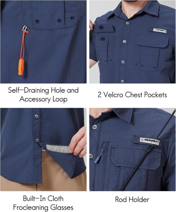 Haimont Men's Fishing Shirts Sun Protection Button Down Hiki...