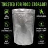 50 Mylar Bags for Food Storage, Airtight 7-Mil Thick Gussete...