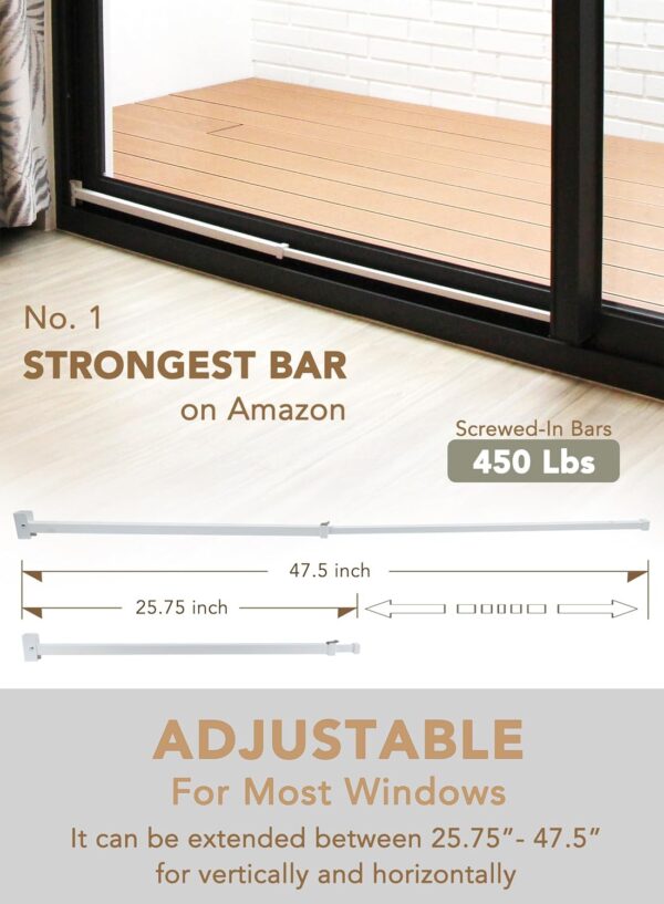 Greatim GT-DB003 Sliding Door Security Lock Bar Adjustable, ...