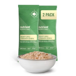 Nutrient Survival MRE Oatmeal, Hearty Apple Cinnamon (2 Sing...