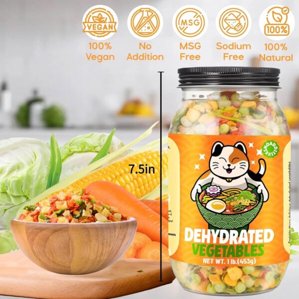 16OZ Dehydrated Freeze Dried Vegetables - 100% Natural Large...