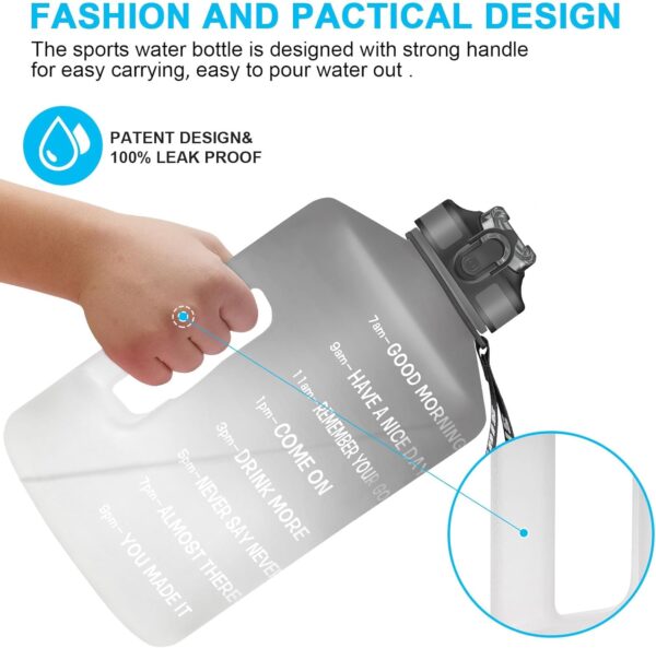 1 Gallon Motivational Sports Water Bottle with Time Marker, ...