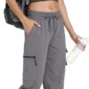 Women's Joggers with Pockets, Hiking Cargo Water Resistant L...