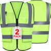 XPCARE 2-Pack Reflective Safety Vest For Women Men, Green Hi...
