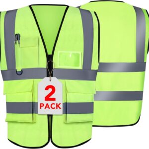 XPCARE 2-Pack Reflective Safety Vest For Women Men, Green Hi...