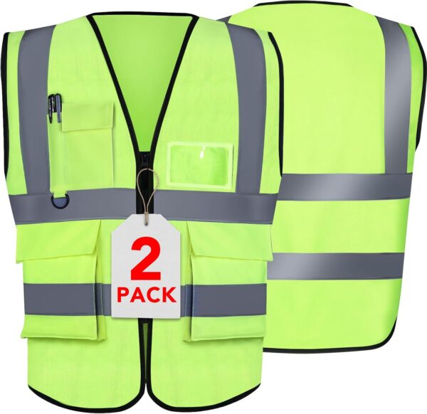 XPCARE 2-Pack Reflective Safety Vest For Women Men, Green Hi...