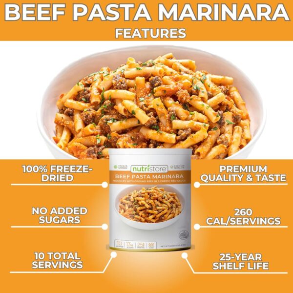 Nutristore | Freeze-Dried Beef Pasta Marinara | Emergency Su...