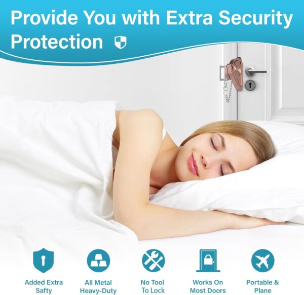 Metal Portable Door Lock for Travel Hotel Room Safety - Hote...