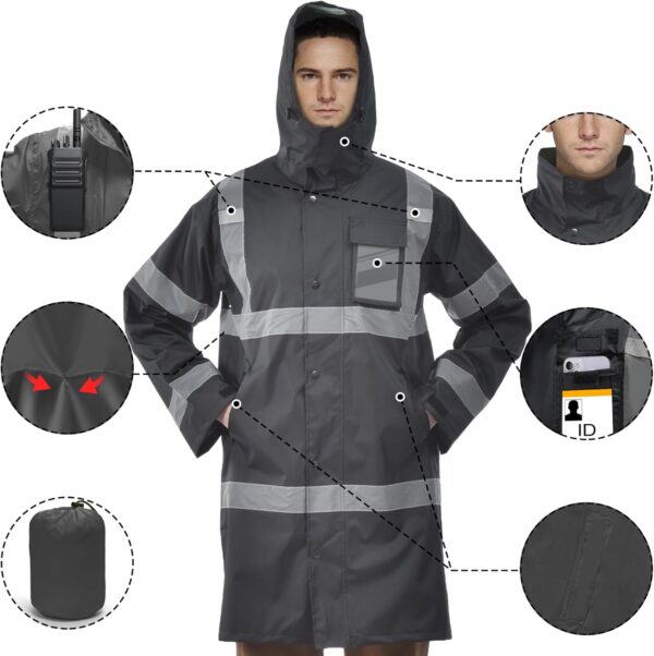 AYKRM HIGH VIS Reflective Rain Jacket security Hi Vis Rain S...