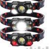 3 Pack Rechargeable Headlamp,Ultra Bright Waterproof LED Hea...