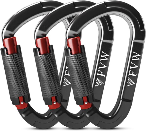 FVW Auto Locking Rock Climbing Carabiner Clips, UIAA Certifi...