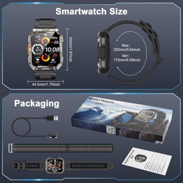 Military Smart Watch for Men(Answer/Make Call), Outdoor Spor...