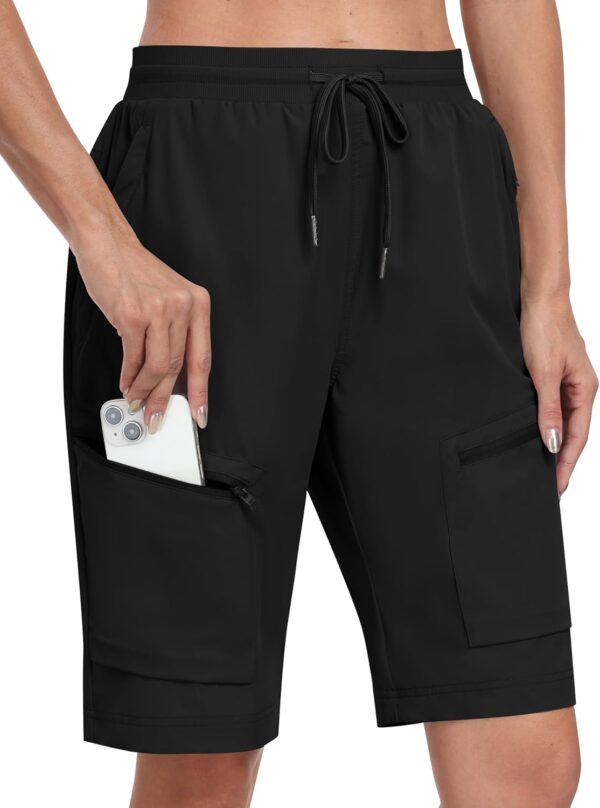 MoFiz Womens 10" Long Shorts for Women Knee Length Quick Dry...