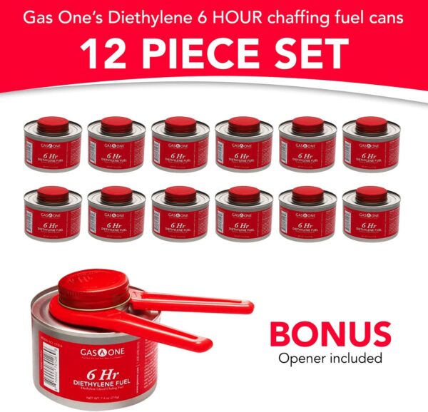 Gas One 6 Hour Chafing Fuel - Food Warmer for Chafing Dish B...