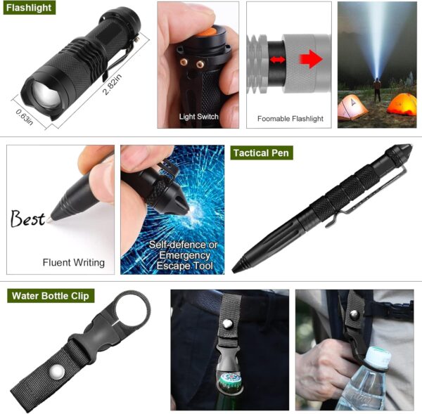 Gearedt Survival Kit, 16 in 1 Professional Survival Gear Too...