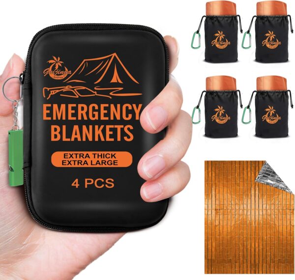 Emergency Blankets for Survival, 2-Pack/4-Pack Space Blanket...