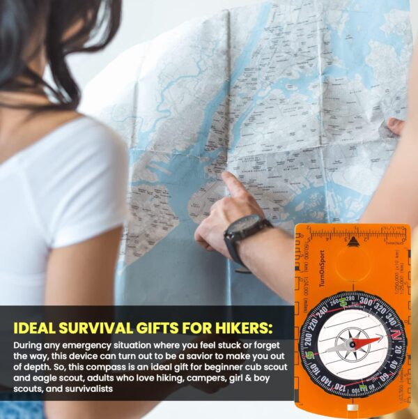 TurnOnSport Orienteering Compass - Advanced Scout Compass fo...