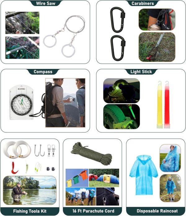 Survival Kit, 262Pcs Survival Gear and Supplies with First A...