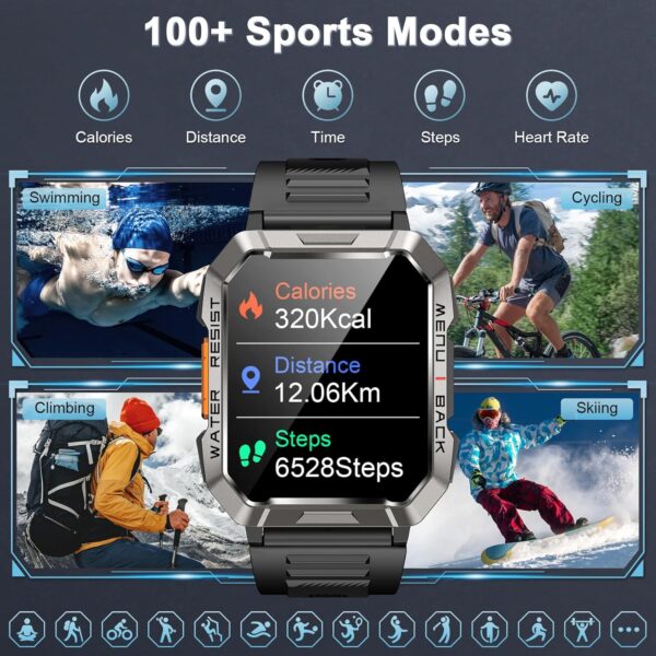 Military Smart Watch for Men(Answer/Make Call), Outdoor Spor...